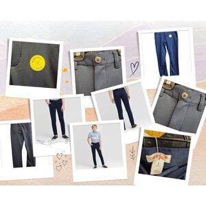 Boys Knit Fashion Pants Cat & Jack Navy Blue Size 5t With Reinforced Knees